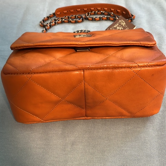 PRATESI Quilted Leather Chain Crossbody Handbag Purse MADE IN ITALY *NWT* - Picture 4 of 13